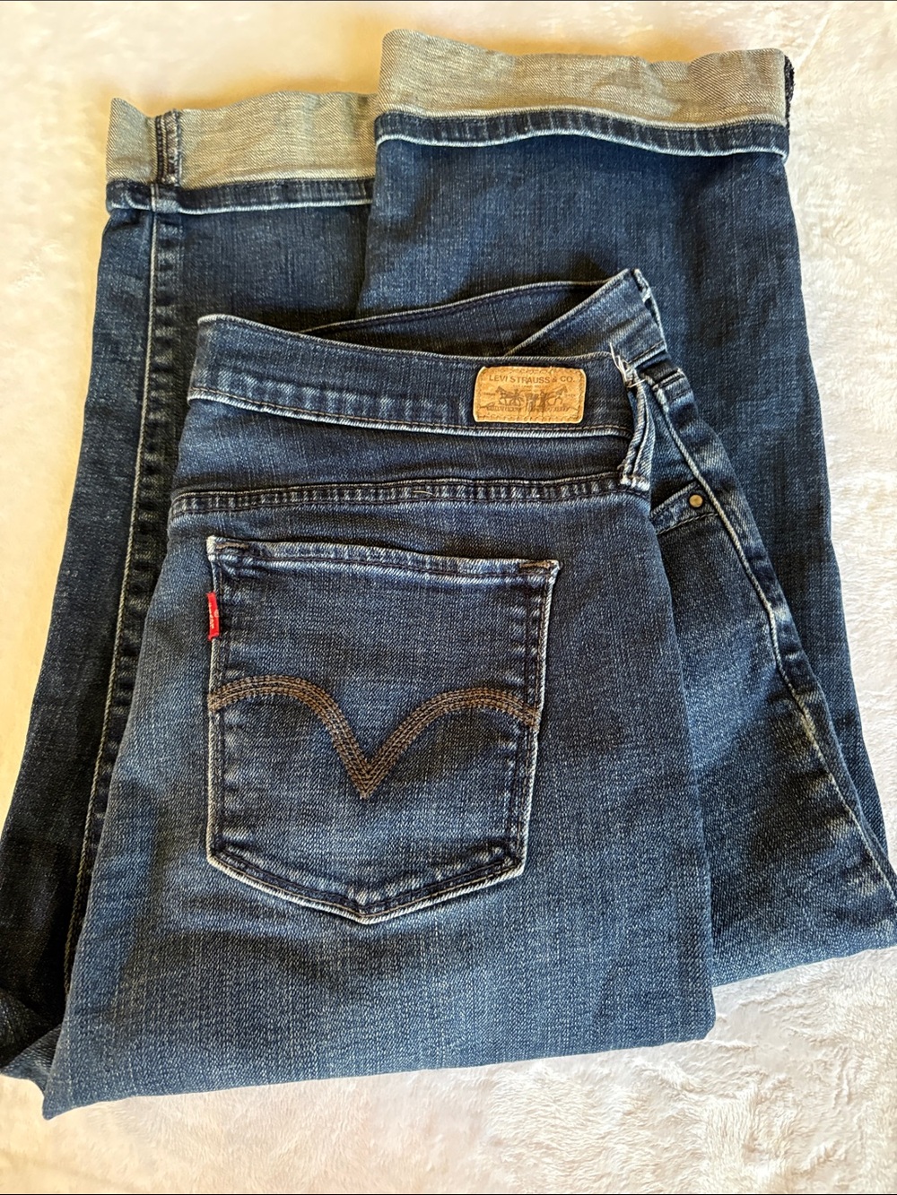 Vintage Y2K Levi's Blue 515 Capri Women's Jeans Rolled Hem size 10